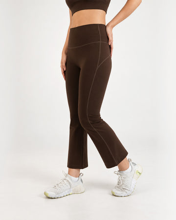 Solid Flow Mid-Waist Crop Flare Legging 23”