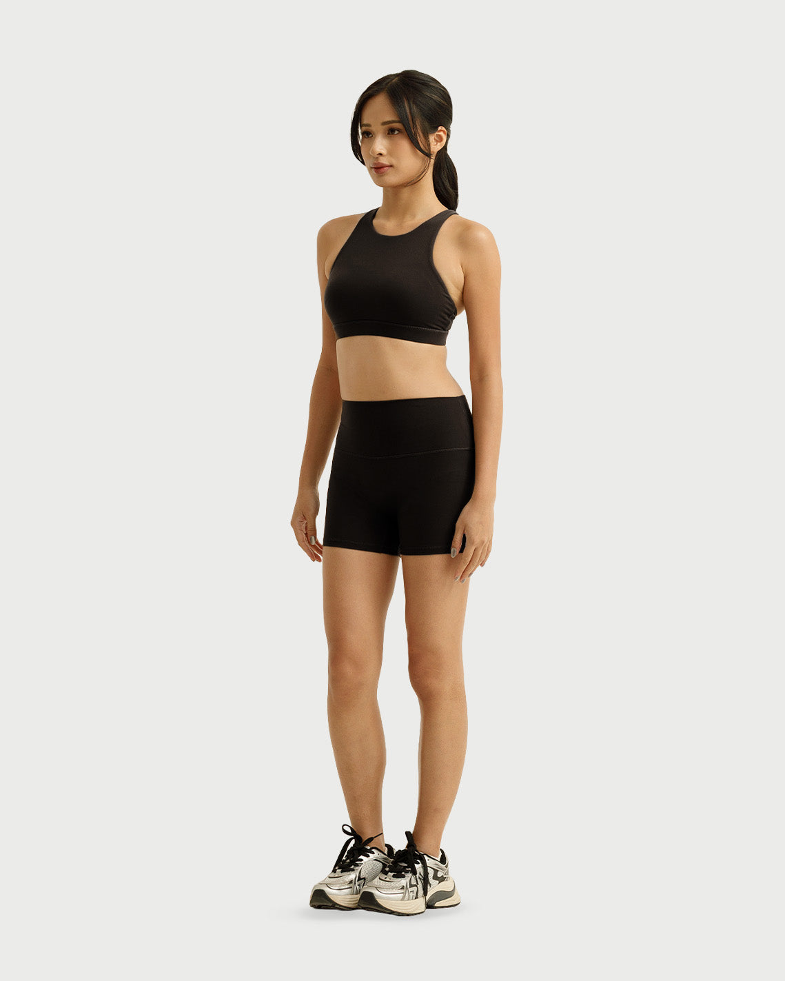 Solid High-Rise Shorts 4