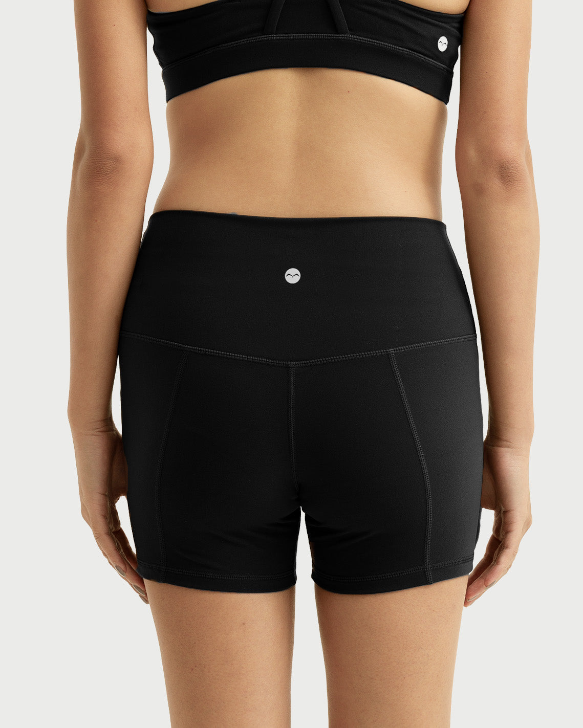 Solid High-Rise Shorts 4