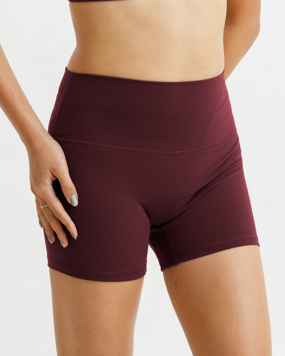 Solid High-Rise Shorts 4