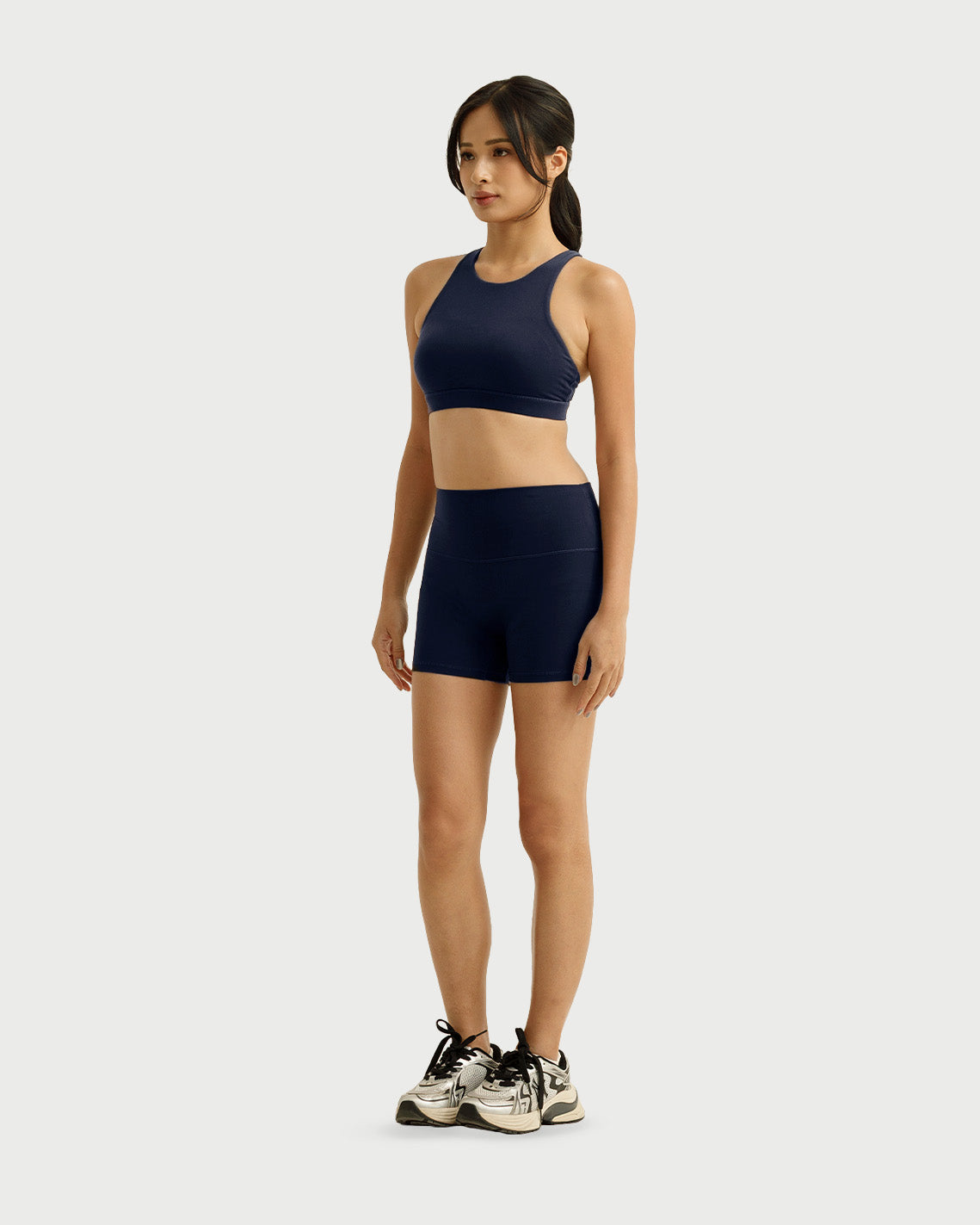 Solid High-Rise Shorts 4