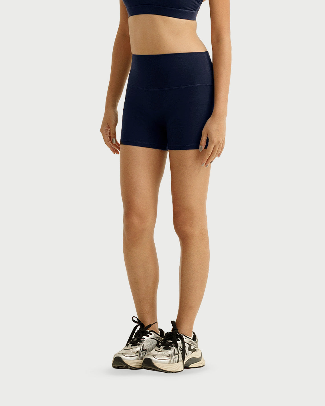Solid High-Rise Shorts 4