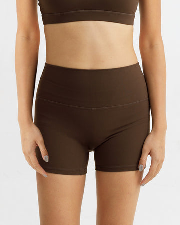 Solid High-Rise Shorts 4"