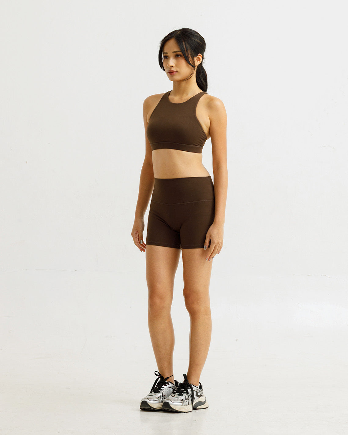 Solid High-Rise Shorts 4