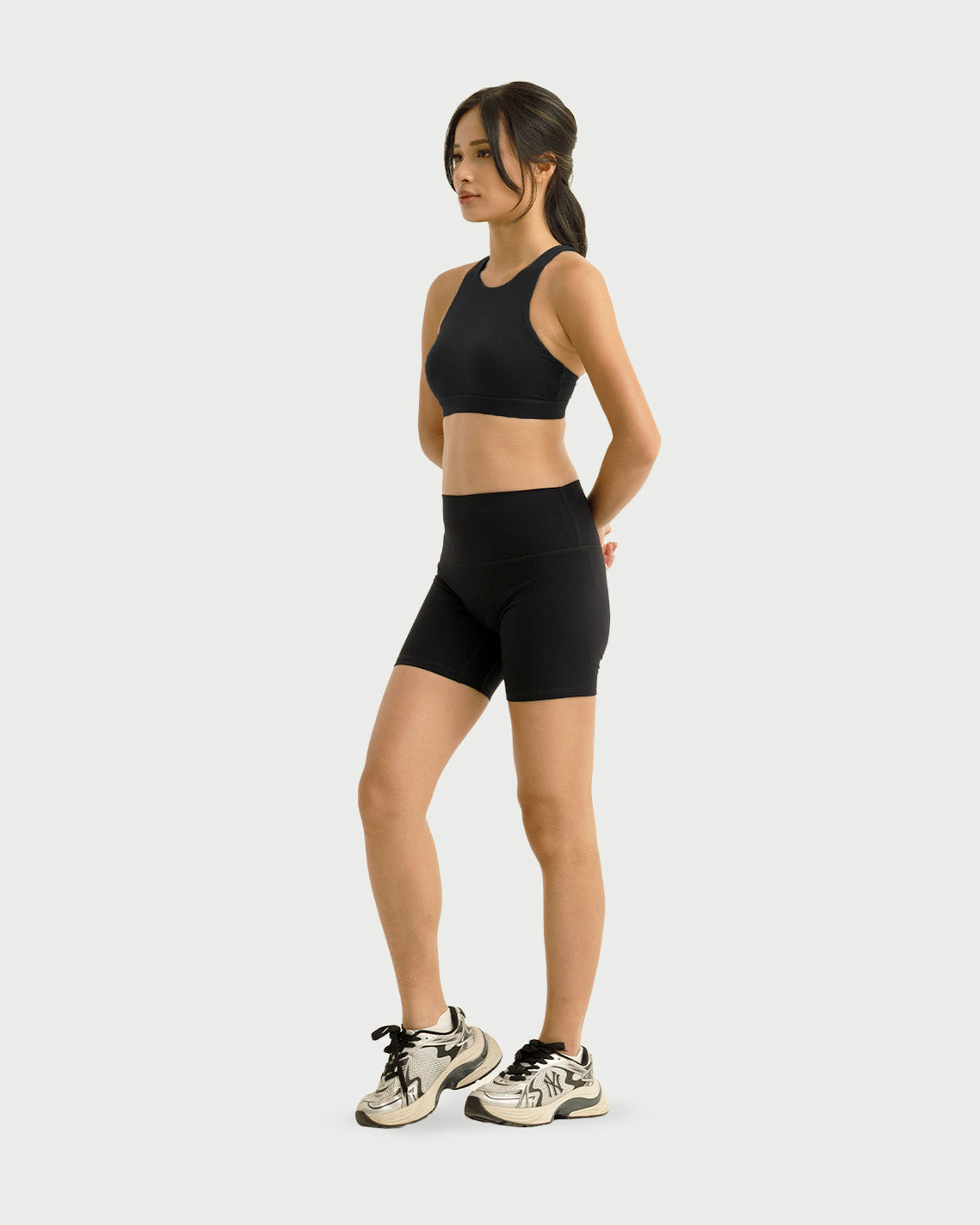 Solid High-Rise Shorts 6