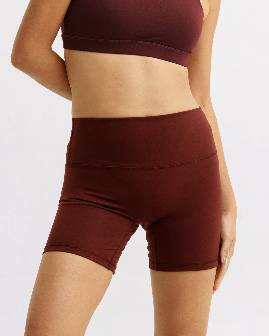 Solid High-Rise Shorts 6