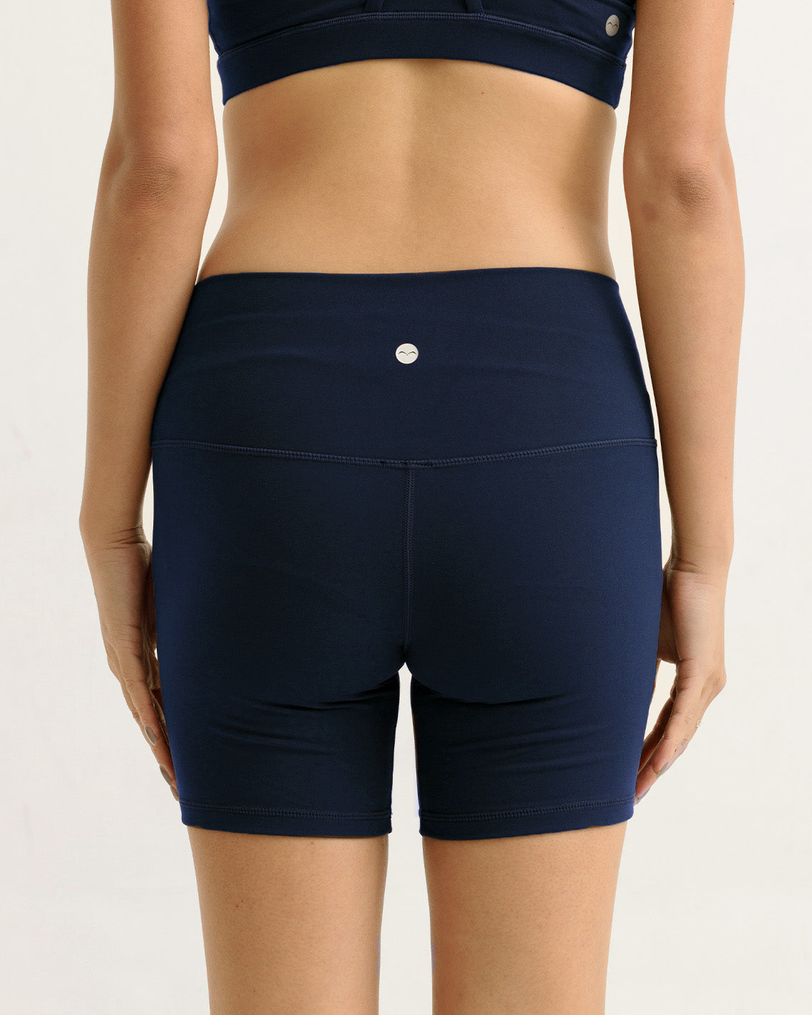 Solid High-Rise Shorts 6