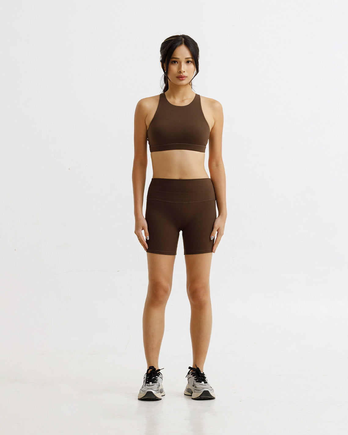 Solid High-Rise Shorts 6