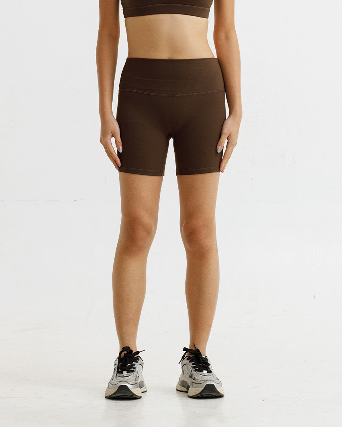 Solid High-Rise Shorts 6