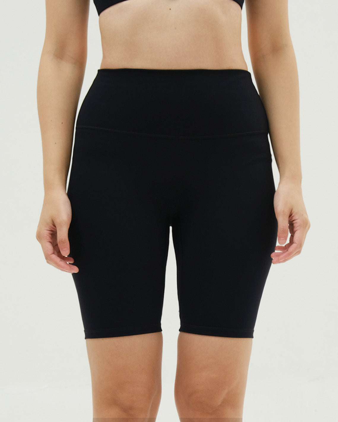 Solid High-Rise Shorts 8