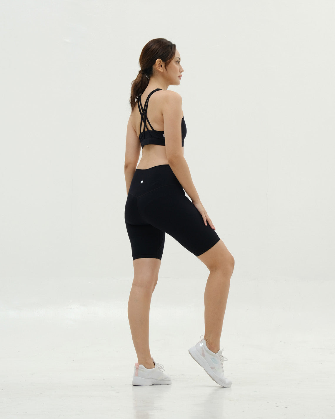 Solid High-Rise Shorts 8