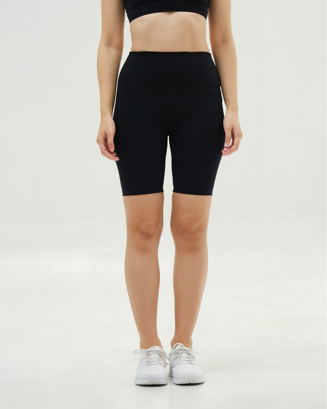 Solid High-Rise Shorts 8