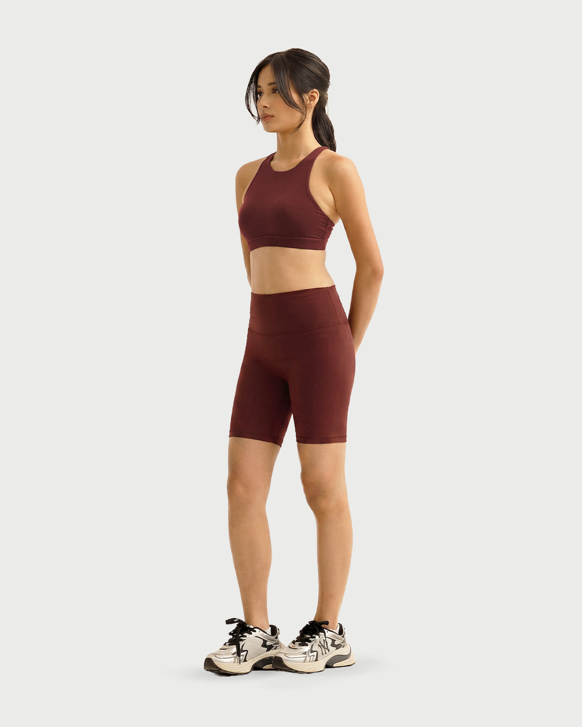 Solid High-Rise Shorts 8