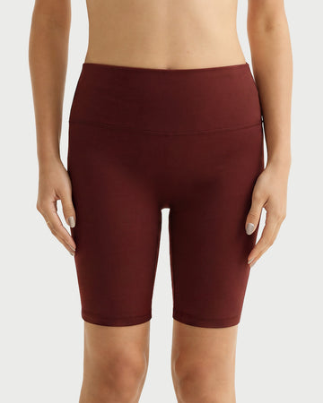Solid High-Rise Shorts 8"