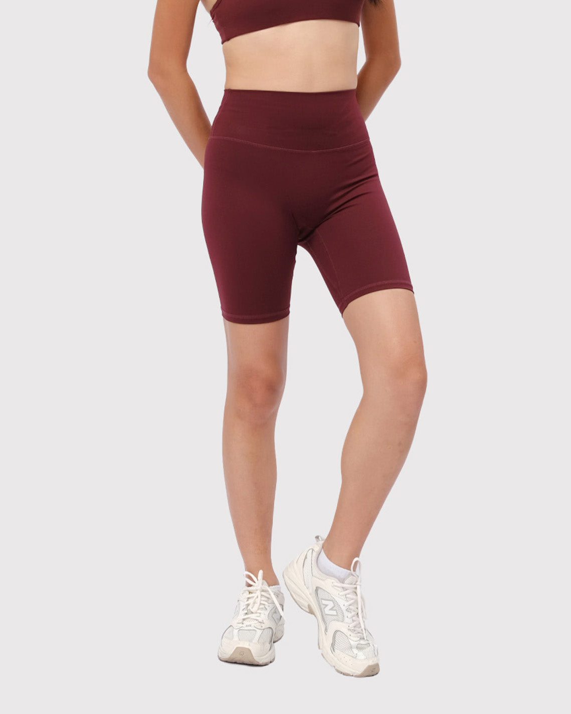 Solid High-Rise Shorts 8