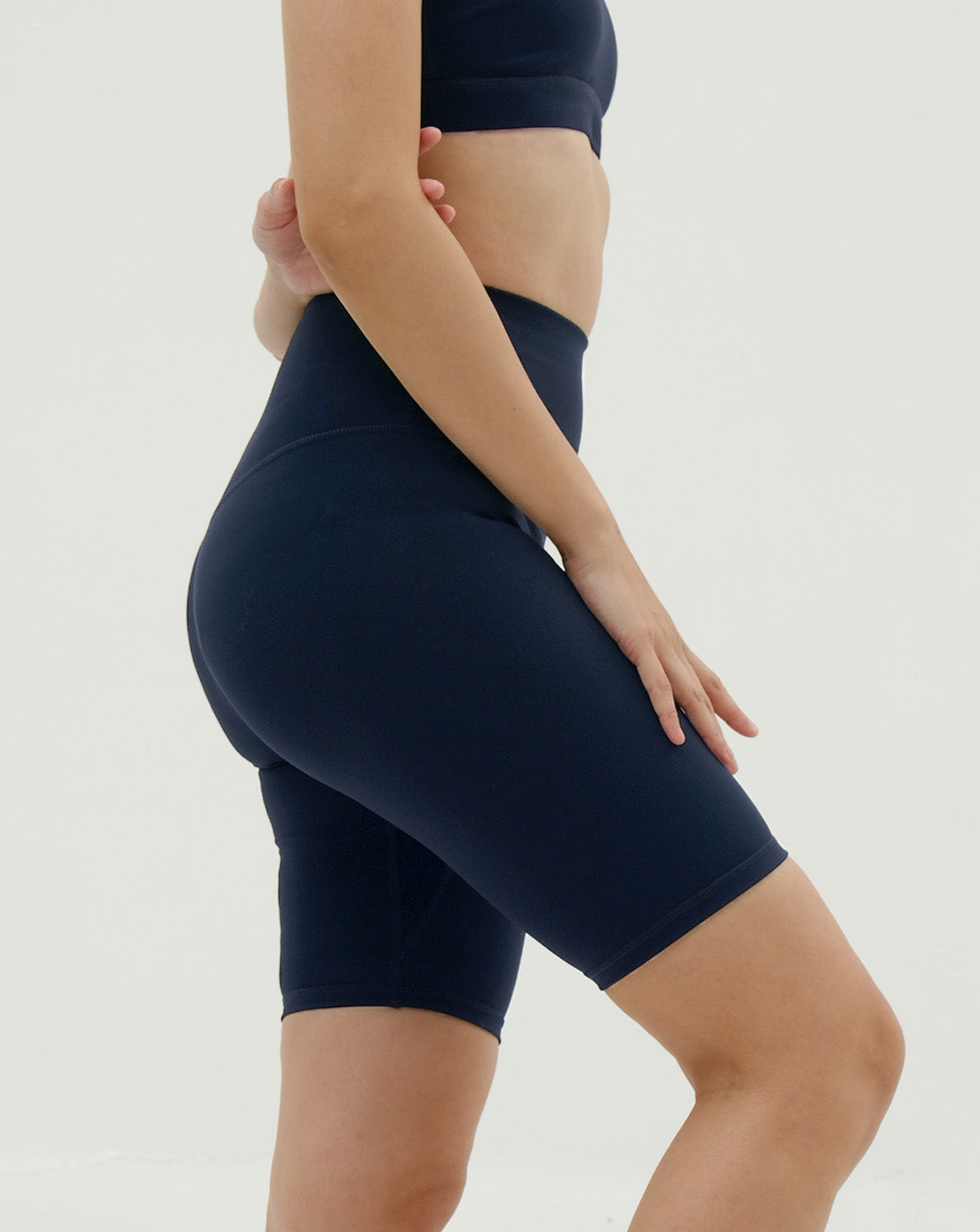 Solid High-Rise Shorts 8