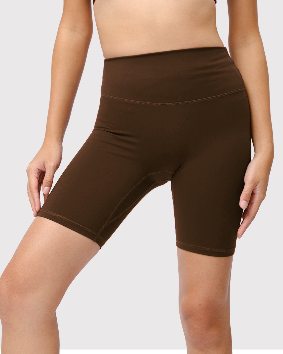 Solid High-Rise Shorts 8