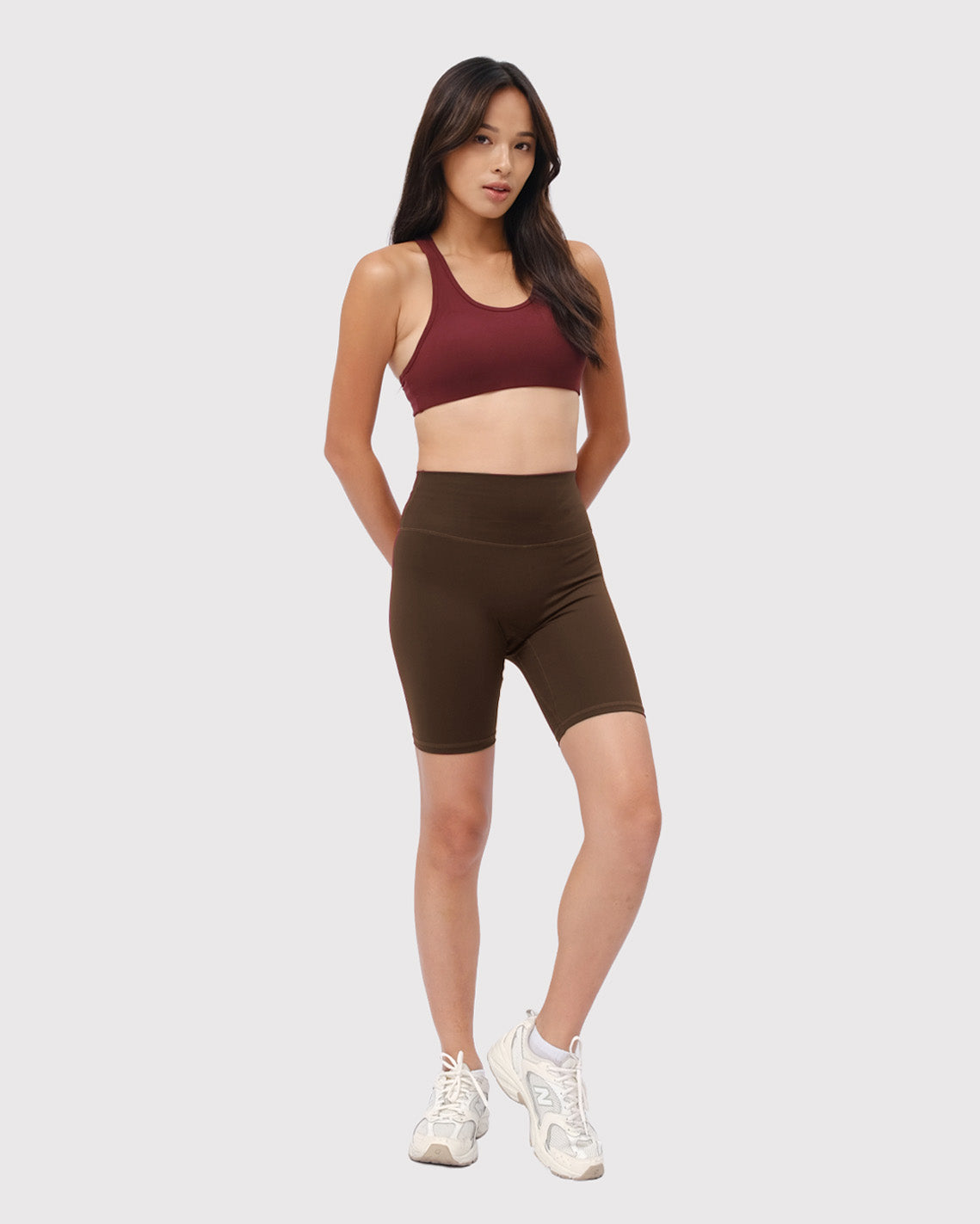 Solid High-Rise Shorts 8