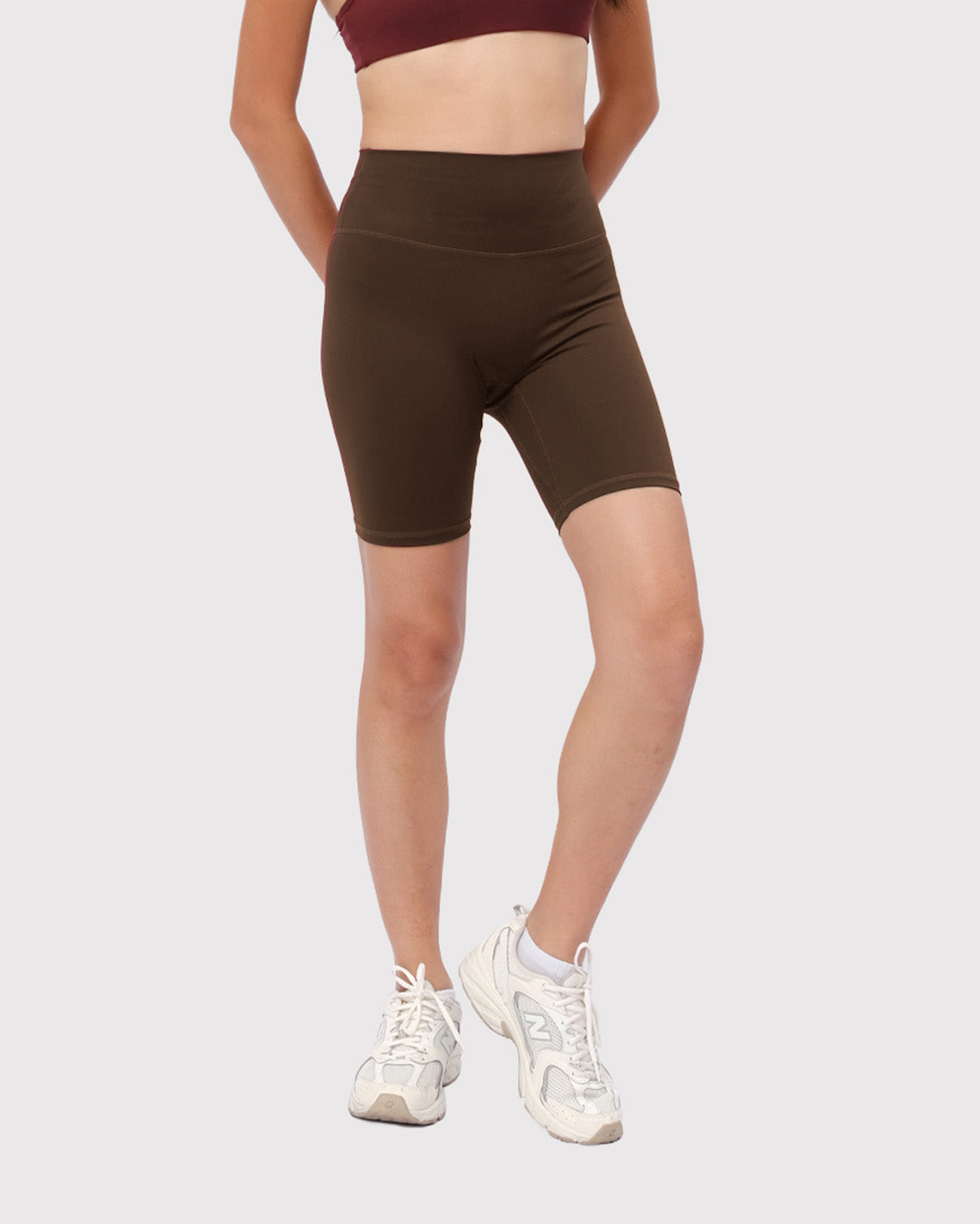 Solid High-Rise Shorts 8