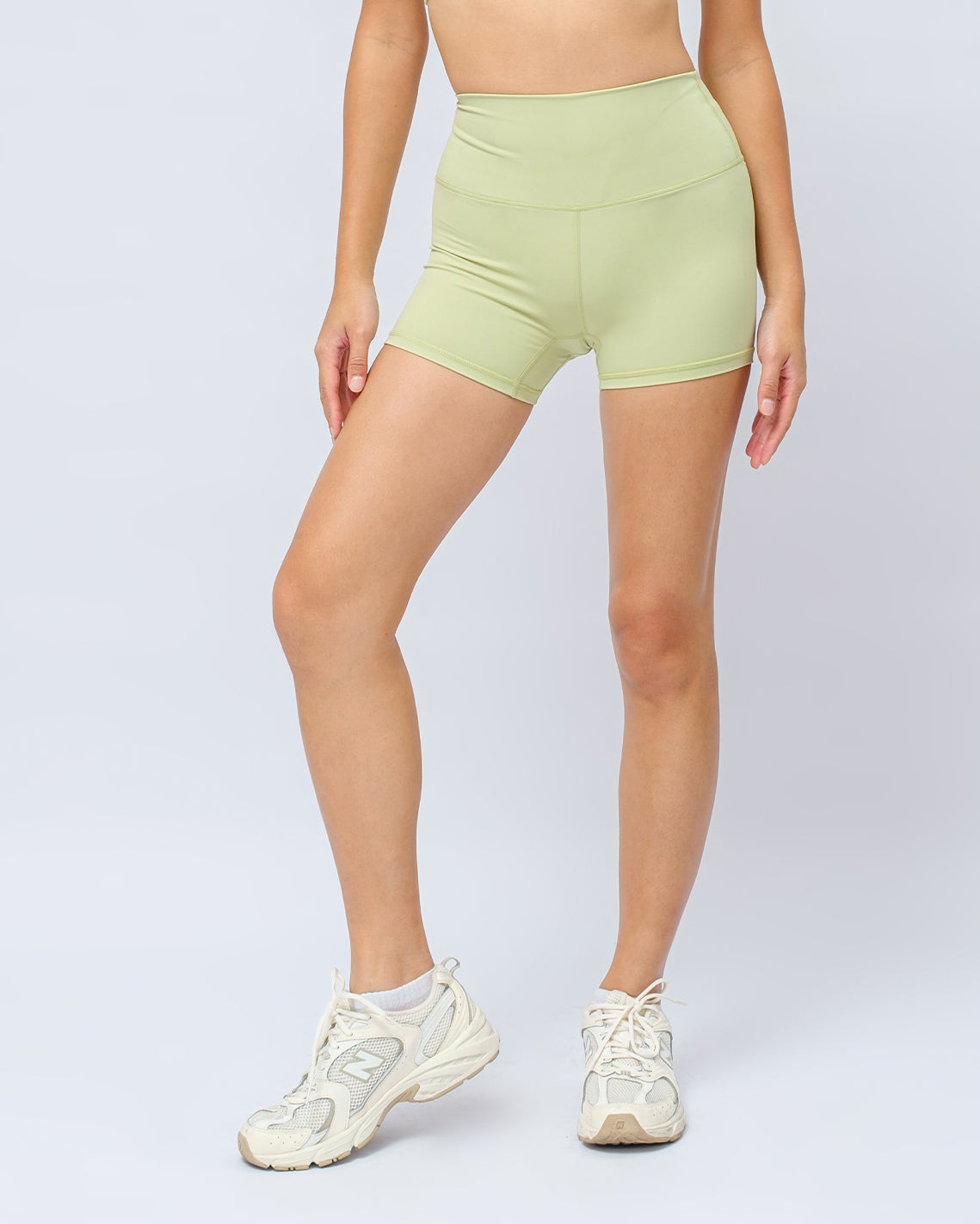 Solid High-Rise Shorts 4"