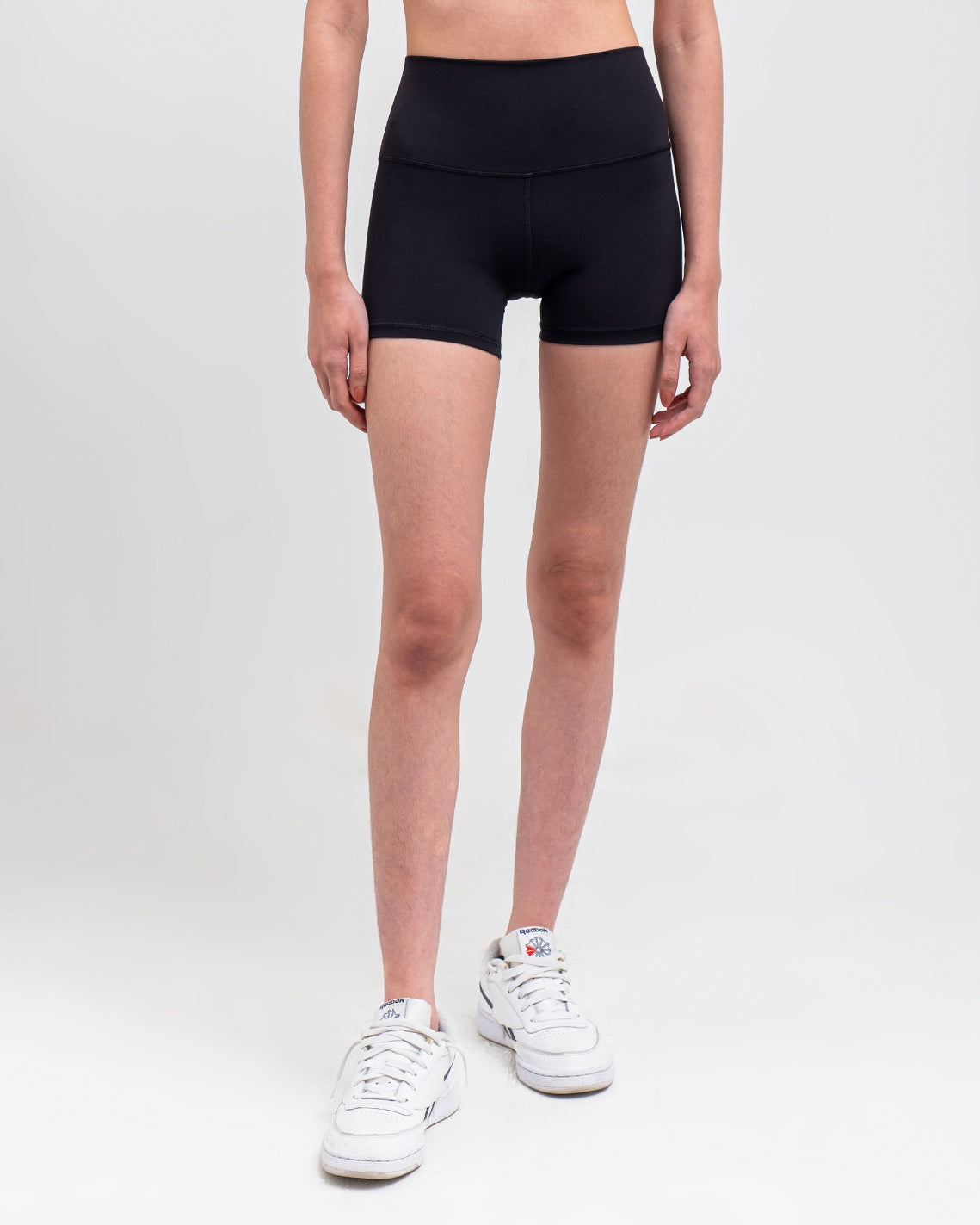 Solid High-Rise Shorts 4