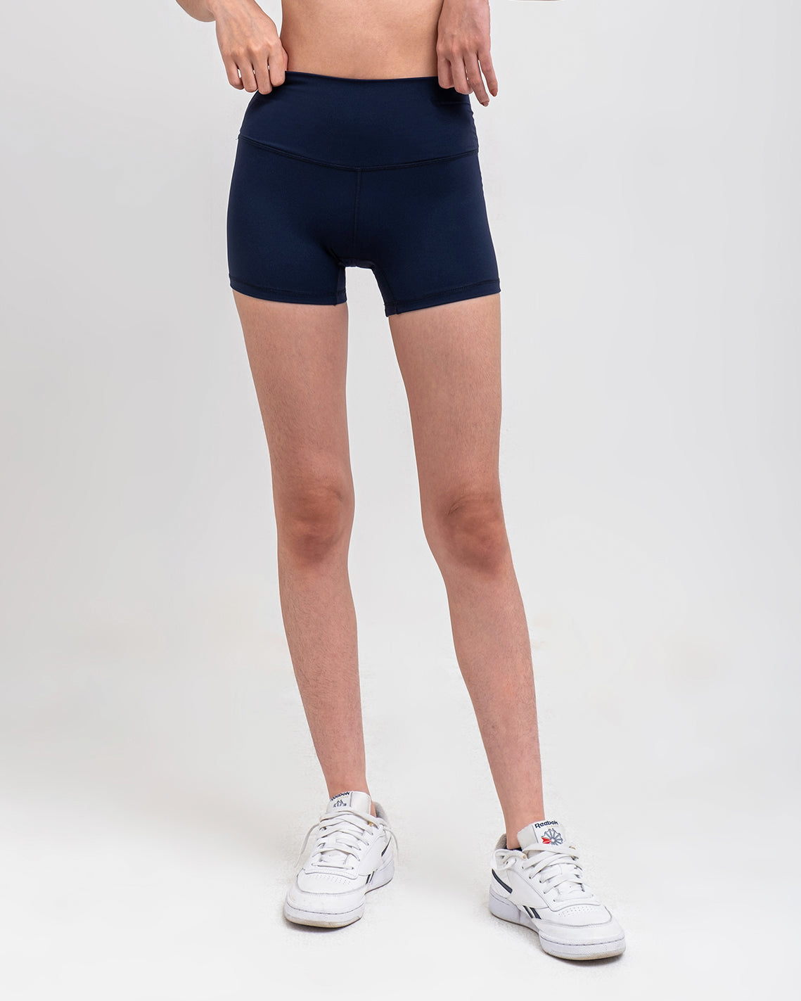 Solid High-Rise Shorts 4