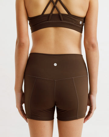 Solid High-Rise Shorts 4