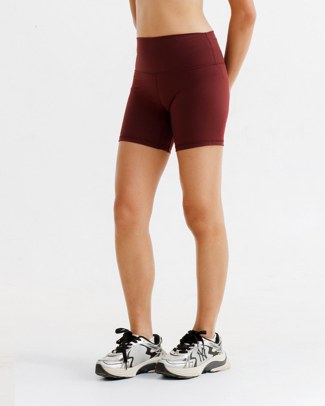 Solid High-Rise Shorts 6