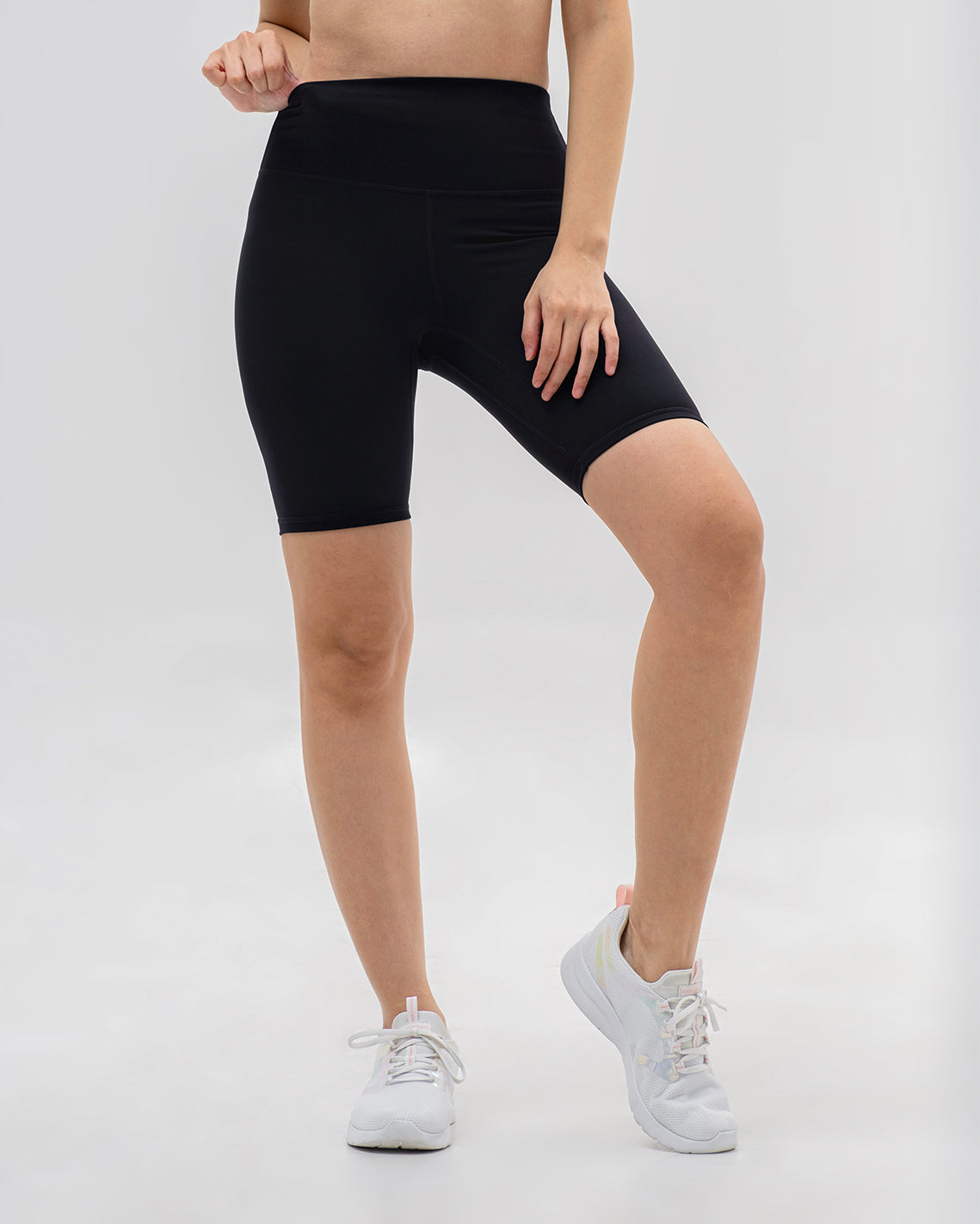 Solid High-Rise Shorts 8