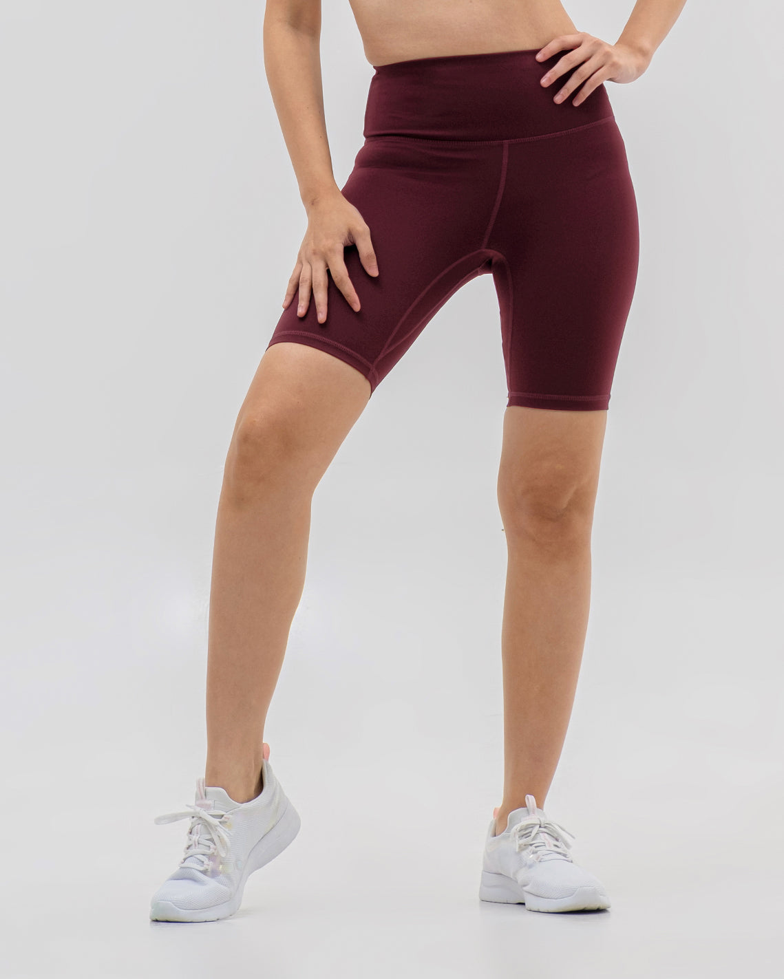 Solid High-Rise Shorts 8