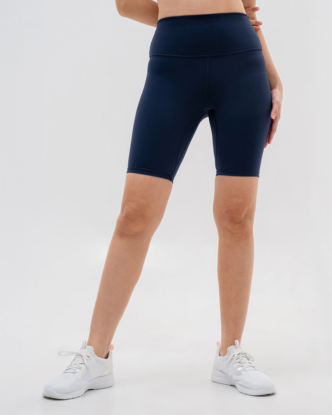 Solid High-Rise Shorts 8
