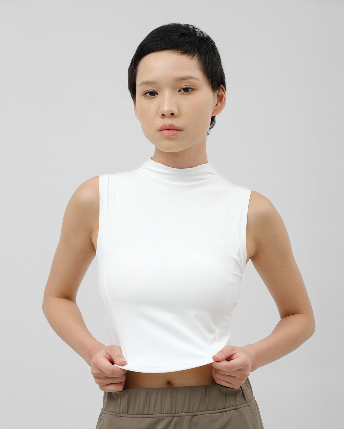 Mile Studio Sleek Mockneck Crop
